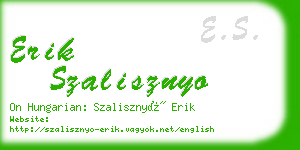 erik szalisznyo business card